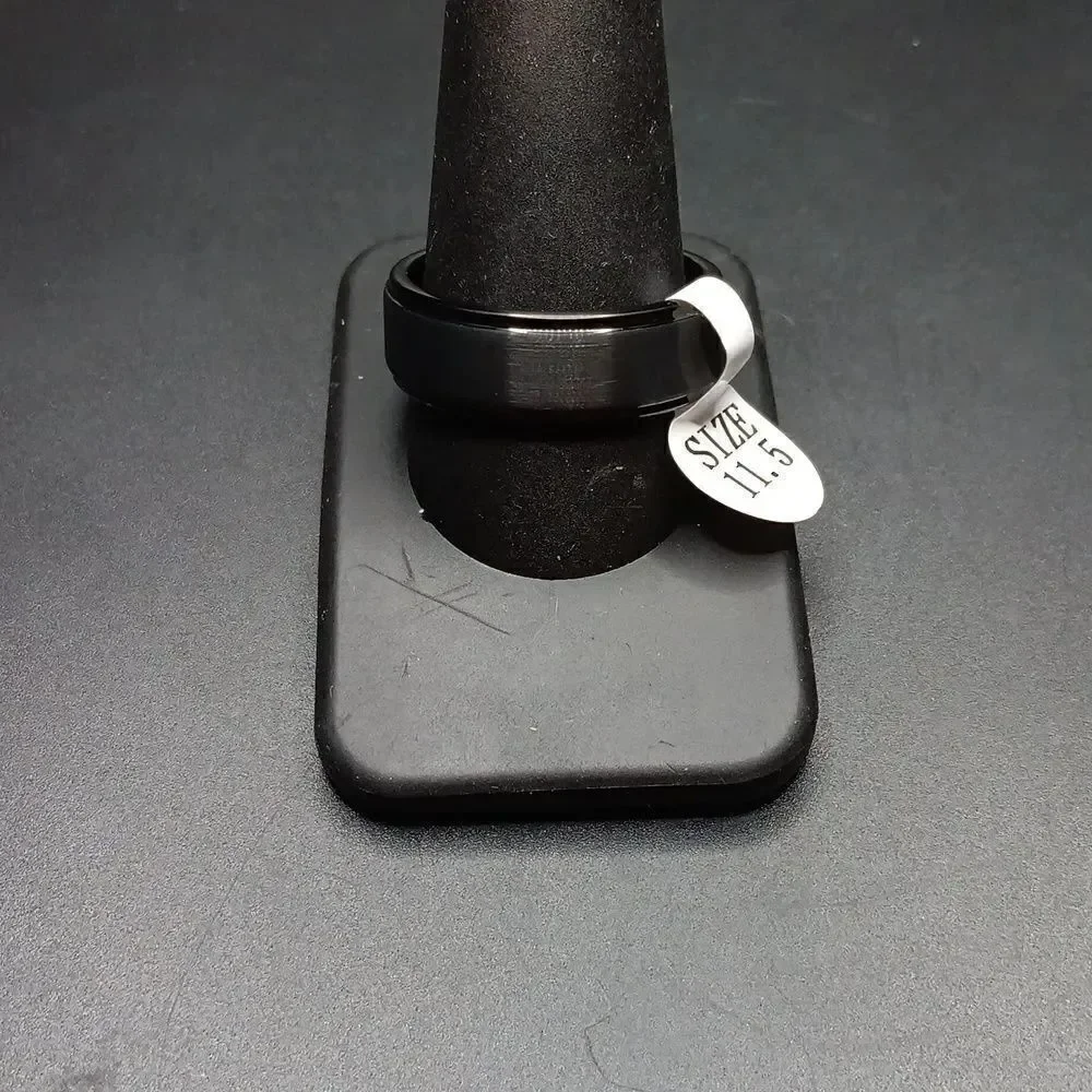 New Tungsten Carbide Black Brushed Wedding Men's Ring Size‎ 11.5